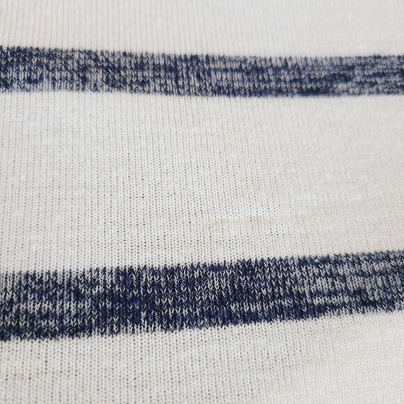 Gap Womens Striped Short Sleeve V-Neck Knit Top XL White & Navy Light Knit - Picture 6 of 10
